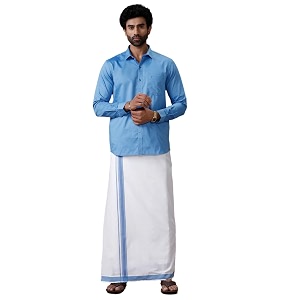 RAMRAJ COTTON Men Full Sleeve Solid Shirt