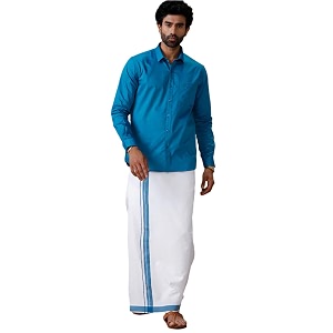 RAMRAJ COTTON Men Full Sleeve Solid Shirt