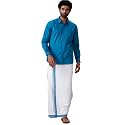 RAMRAJ COTTON Men Full Sleeve Solid Shirt