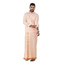 RAMRAJ COTTON Men Gold Tissue Jacquard Full