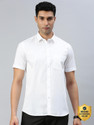 Ramraj Cotton Men Solid Formal White Shirt