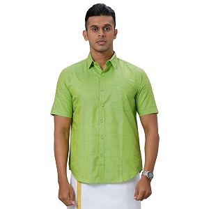 ramraj cotton solid half sleeve regular fit regular collar trending formal shirt for men