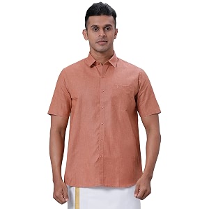 ramraj cotton men solid half sleeve cotton casual shirt