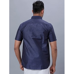 ramraj cotton solid half sleeve regular fit regular collar trending formal shirt for men