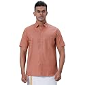 RAMRAJ COTTON Men Solid Half Sleeve Cotton Casual Shirt