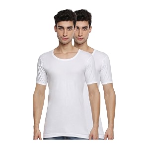ramraj cotton men white round neck half sleeve cotton vestmen inner wear banian moisture absorbant