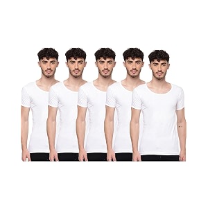 ramraj cotton men white round neck half sleeve cotton vestmen inner wear banian moisture absorbant
