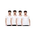 RAMRAJ COTTON Men White Round Neck Half Sleeve Cotton Vest|Men Inner Wear Banian| Moisture Absorbant