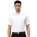 RAMRAJ COTTON Men White Solid Half Sleeve