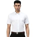 RAMRAJ COTTON Men White Solid Half Sleeve