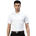 RAMRAJ COTTON Men White Solid Half Sleeve