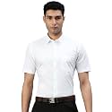 RAMRAJ COTTON Men White Solid Half Sleeve