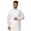 RAMRAJ COTTON Mens White Cotton Rich Solid