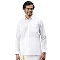 RAMRAJ COTTON Mens White Cotton Rich Solid