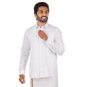 RAMRAJ COTTON Mens White Cotton Rich Solid