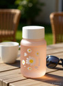 RAMUBA MART 350ml Cute Frosted Flower Glass