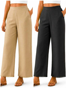 Ramyaa Fabs Loose Fit Women Beige Black