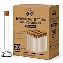 RG® Borosilicate Glass Test Tubes with wooden Cork || For Return Gifts, Party Favors, Wedding Favours, Baby Showers, Candy Containers, Sand Art &amp; DIY Projects || (20, 18 mm x 150 mm)