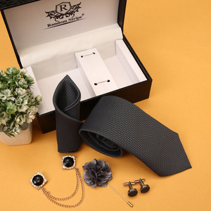 random stripe silk cufflink  tie pin set