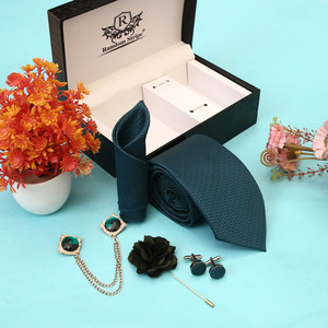 random stripe silk cufflink  tie pin set