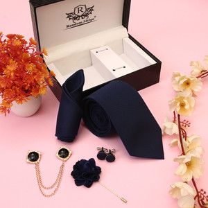random stripe silk cufflink  tie pin set