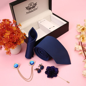 random stripe silk cufflink  tie pin set