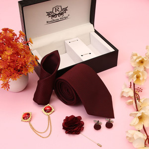 random stripe silk cufflink  tie pin set