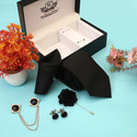 RANDOM STRIPE Silk Cufflink & Tie Pin Set