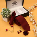 RANDOM STRIPE Silk Cufflink & Tie Pin Set