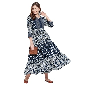Rangavali Mangalgiri Cotton Stylish Tiered Kurta 1