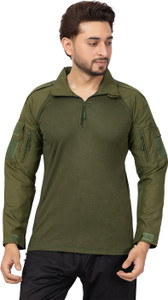 rangers Solid Men Polo Neck Green T-Shirt