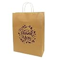 RanGit Bhumi Gift Bags- 10pcs Large 12x5x16 inch Brown, Thank You Paper Bags with handles, Party Favor Paper Carry Bag for Return Gifts, Wedding, Festivals, Gifting Covers (LARGE- Brown, Pack of 10)
