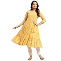 rangita Cotton Calf Length Printed Tiered Flared
