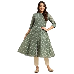 rangita Off White Chanderi Calf Length Printed