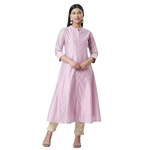 rangita Off White Chanderi Calf Length Printed