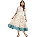 rangita Off White Chanderi Calf Length Printed