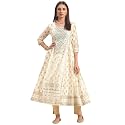 rangita Off White Viscose Blend Calf Length