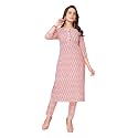 rangita Peach Cotton Printed Straight Kurta with