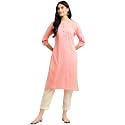rangita Pink Rayon Calf Length Printed Straight