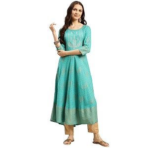 rangita Women Rayon Regular Fit Embroidered Calf