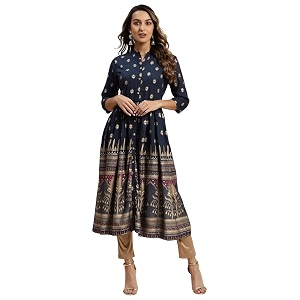 rangita Womens Rayon Relaxed Fit Anarkali Calf