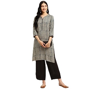 rangita Rayon Knee Length Printed Straight Kurti