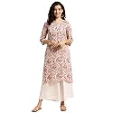 rangita Pink Rayon Knee Length Printed Straight