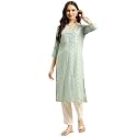 rangita Mint Green Rayon Calf Length Embellished