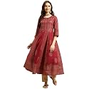 rangita Teal Rayon Calf Length Embroidered Anarkali