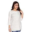 rangita White Rayon Straight Embroidered Short Length