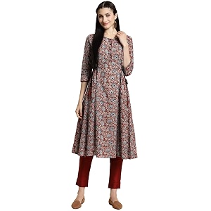 rangita Womens Cotton Relaxed Fit Flared Calf
