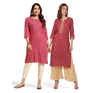 rangita Womens Rayon Regular Fit Straight Kurti