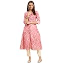 rangita Pink Chanderi Calf Length Printed Flared