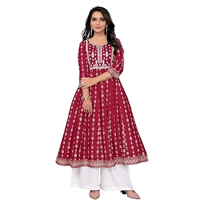 rangita Women Rayon Regular Fit Embroidered Calf